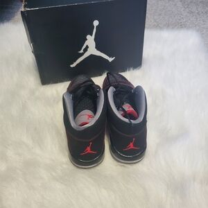 Jordan Men's Black and Red High-Top Sneakers